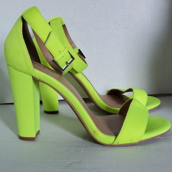 Torrid Neon Heels Pumps Shoes Sandals Ankle Strap Tapered Heel Women's WOMANS 12 - Picture 4 of 16